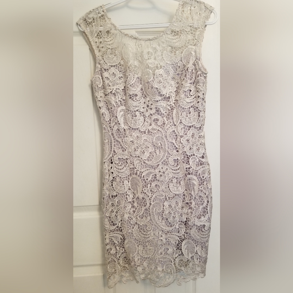 Miami Cream Lace Dress Sleeveless